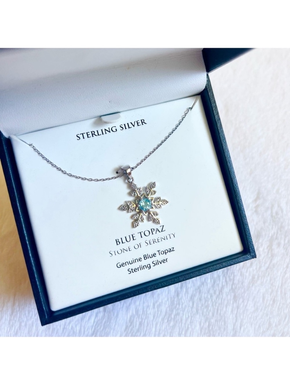 Macy's Blue Topaz Sterling Silver Of Serenity Necklace